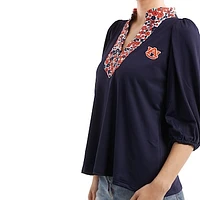 Women's Smith & Quinn Navy Auburn Tigers Tailgate Collection Eliza Top