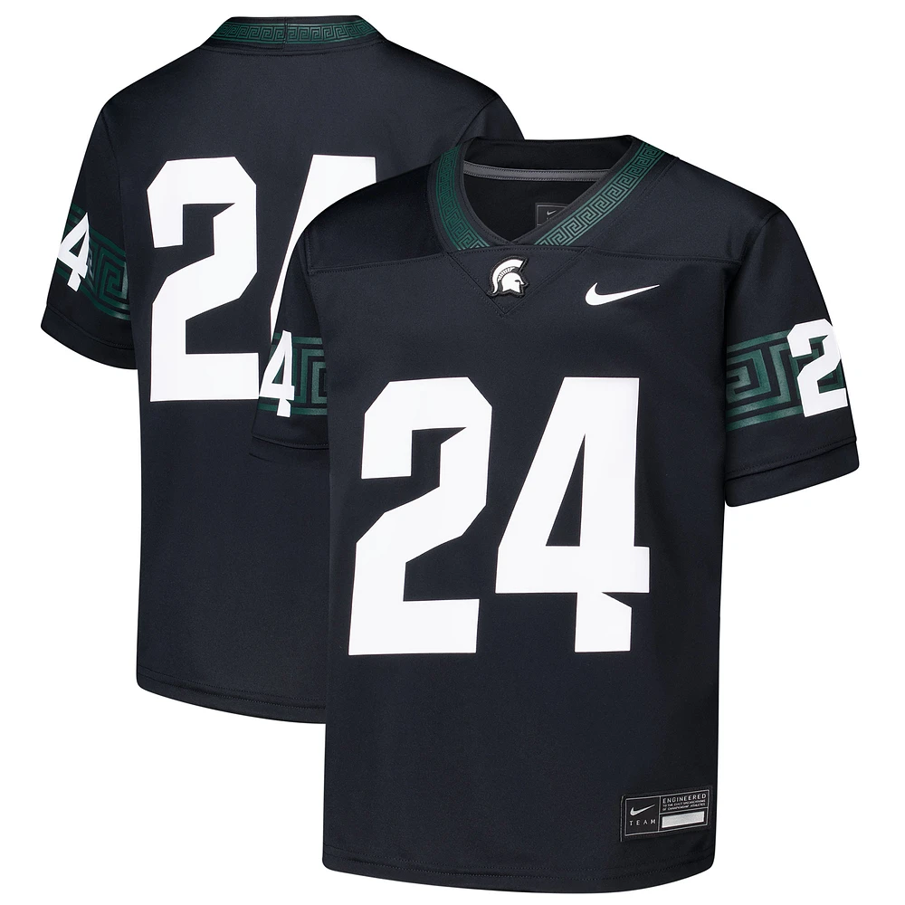 Youth Nike #24 Black Michigan State Spartans Untouchable Football Jersey