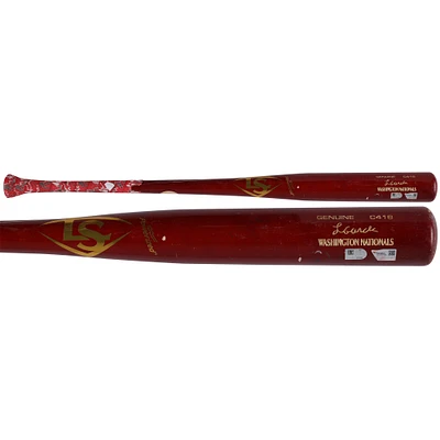 Luis García Jr. Washington Nationals Game-Used Red Louisville Slugger Broken Bat vs. Oakland Athletics on April 12, 2024