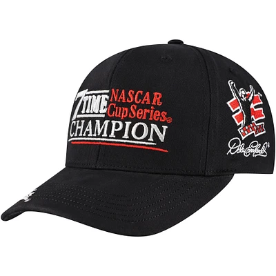 Men's Checkered Flag Sports Black Dale Earnhardt 7-Time NASCAR Cup Series Champion Adjustable Hat