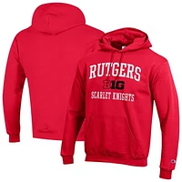 Men's Champion Scarlet Rutgers Knights Big 10 Powerblend Pullover Hoodie