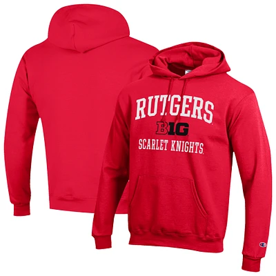 Men's Champion Scarlet Rutgers Knights Big 10 Powerblend Pullover Hoodie