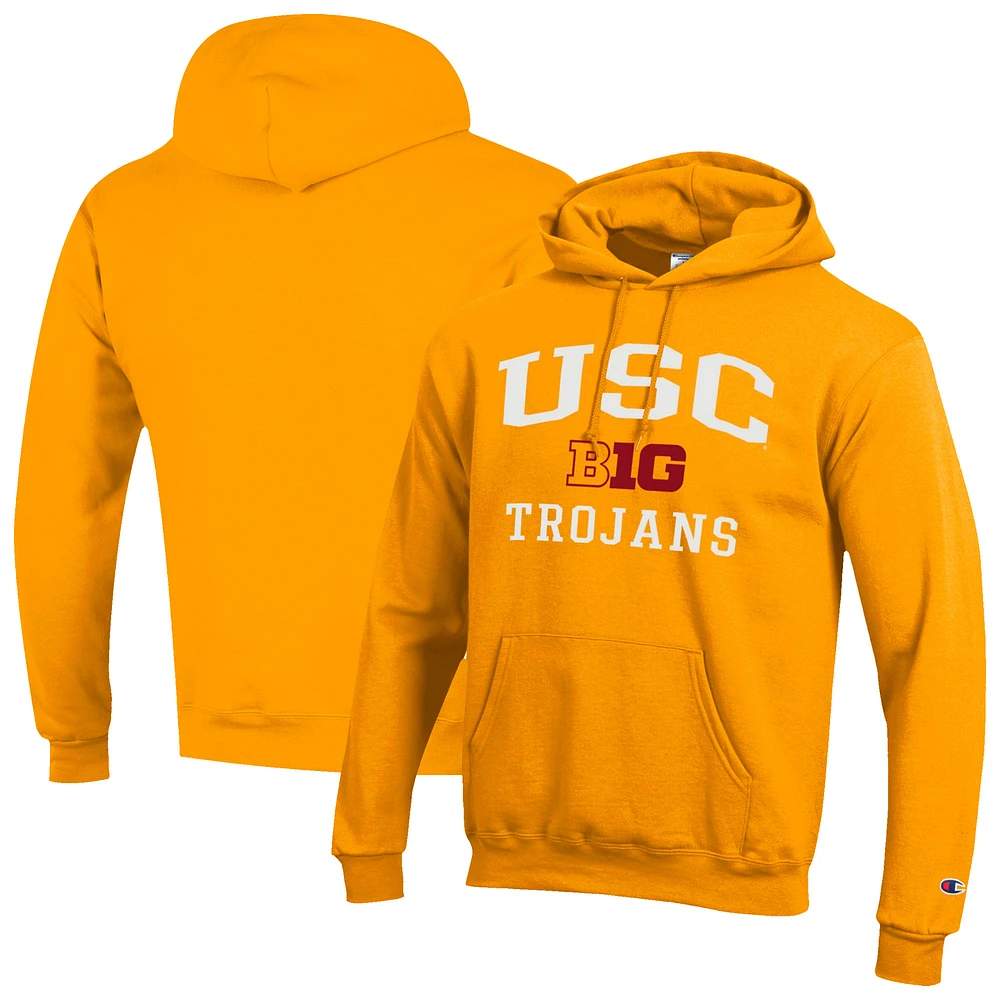 Men's Champion Gold USC Trojans Big 10 Powerblend Pullover Hoodie
