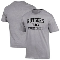 Men's Champion Gray Rutgers Scarlet Knights Big Ten T-Shirt