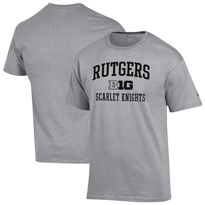 Men's Champion Gray Rutgers Scarlet Knights Big Ten T-Shirt