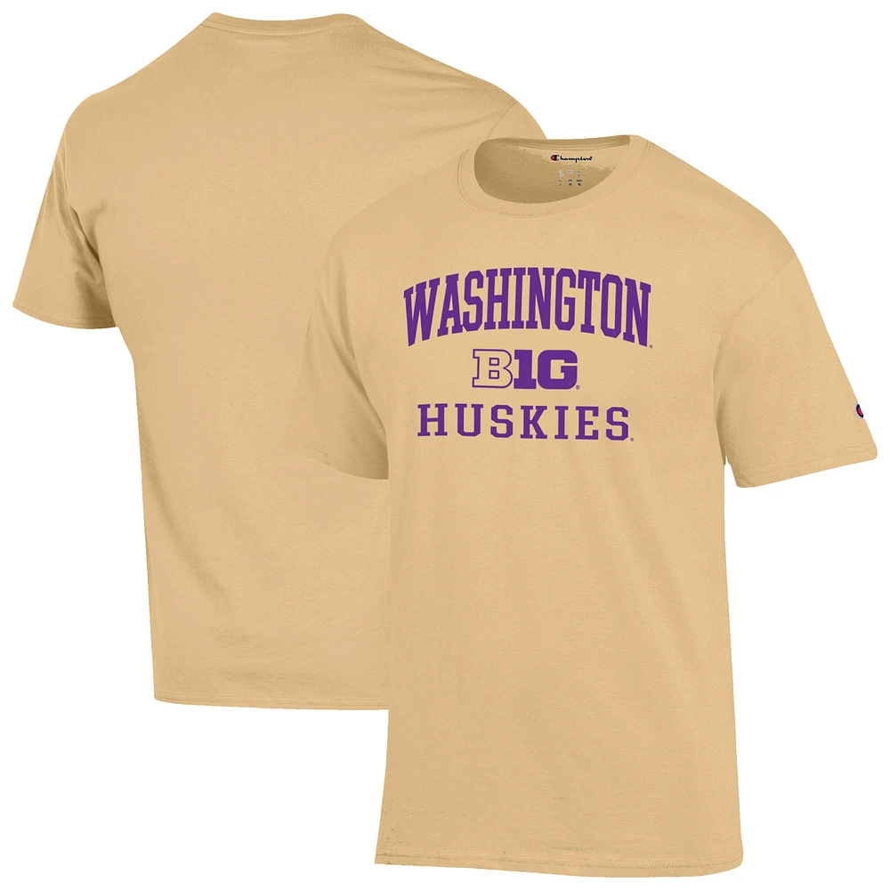 Men's Champion Gold Washington Huskies Big Ten T-Shirt