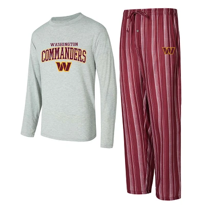 Men's Concepts Sport Washington Commanders Petition Long Sleeve T-Shirt & Pants Sleep Set