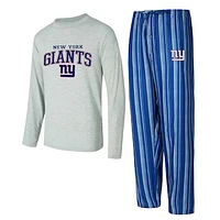 Men's Concepts Sport New York Giants Petition Long Sleeve T-Shirt & Pants Sleep Set