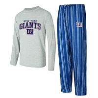 Men's Concepts Sport New York Giants Petition Long Sleeve T-Shirt & Pants Sleep Set