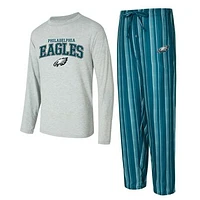 Men's Concepts Sport Philadelphia Eagles Petition Long Sleeve T-Shirt & Pants Sleep Set