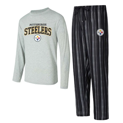 Men's Concepts Sport Pittsburgh Steelers Petition Long Sleeve T-Shirt & Pants Sleep Set