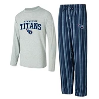 Men's Concepts Sport Tennessee Titans Petition Long Sleeve T-Shirt & Pants Sleep Set