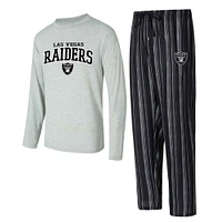 Men's Concepts Sport Las Vegas Raiders Petition Long Sleeve T-Shirt & Pants Sleep Set