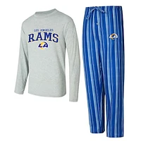 Men's Concepts Sport Los Angeles Rams Petition Long Sleeve T-Shirt & Pants Sleep Set