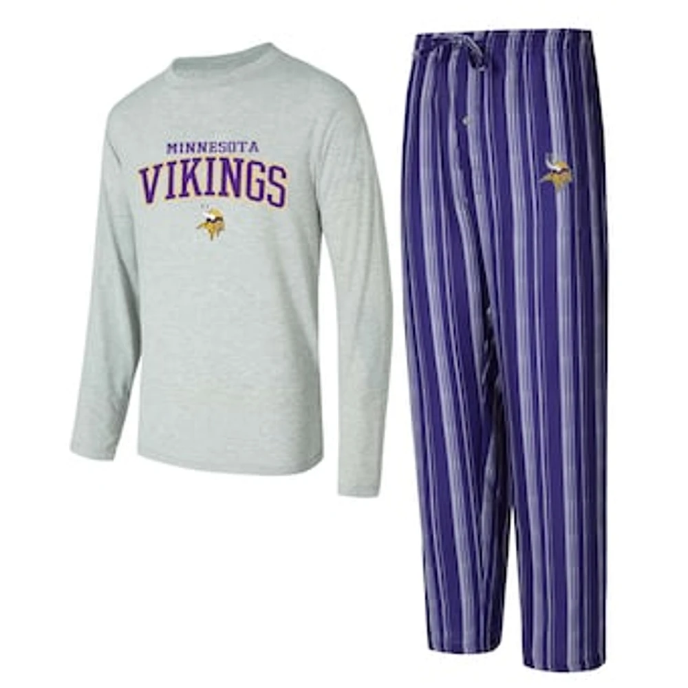 Men's Concepts Sport Minnesota Vikings Petition Long Sleeve T-Shirt & Pants Sleep Set