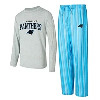 Men's Concepts Sport Carolina Panthers Petition Long Sleeve T-Shirt & Pants Sleep Set