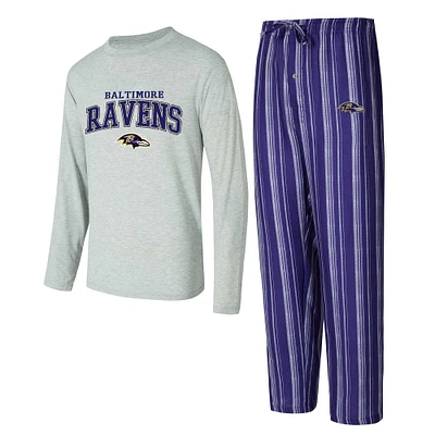 Men's Concepts Sport Baltimore Ravens Petition Long Sleeve T-Shirt & Pants Sleep Set