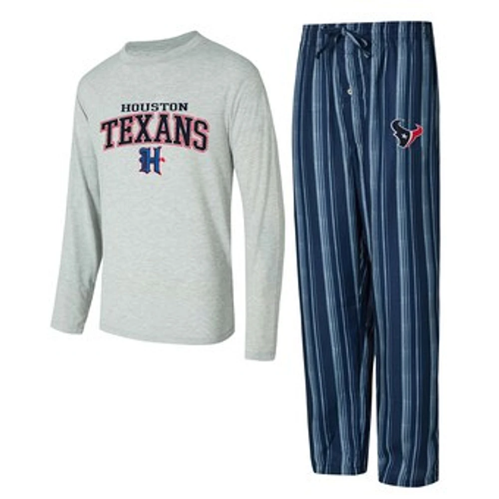 Men's Concepts Sport Houston Texans Petition Long Sleeve T-Shirt & Pants Sleep Set