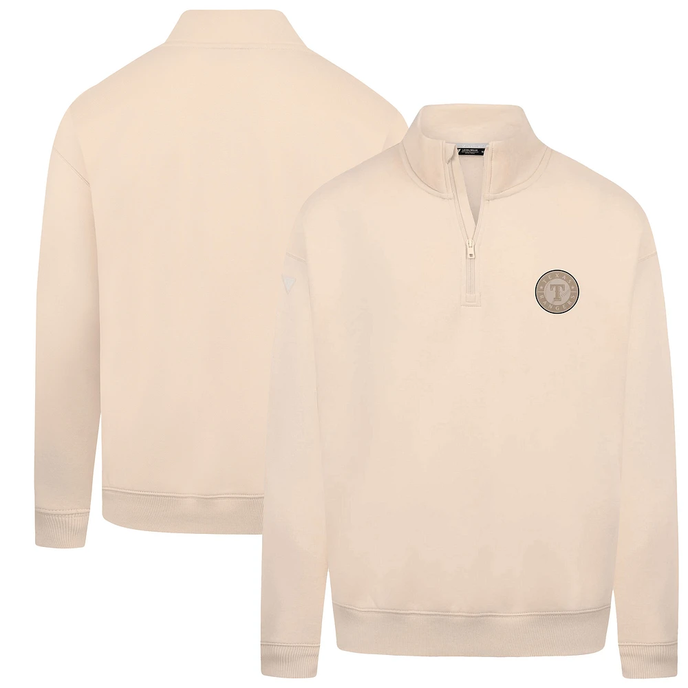 Men's Levelwear Khaki Texas Rangers Murray Quarter-Zip Sweatshirt