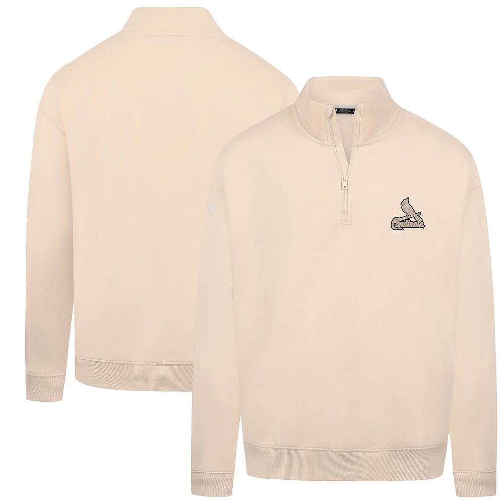 Men's Levelwear Khaki St. Louis Cardinals Murray Quarter-Zip Sweatshirt