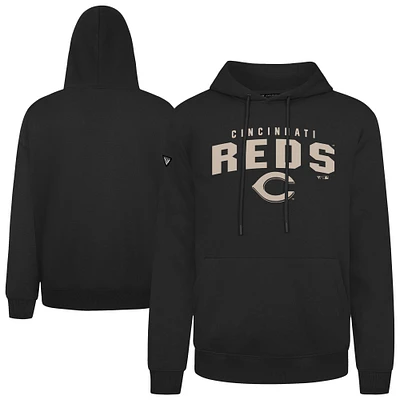 Men's Levelwear Black Cincinnati Reds Podium Team Arch Pullover Hoodie