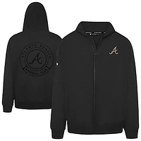 Men's Levelwear Black Atlanta Braves Uphill Oversized Full-Zip Hoodie