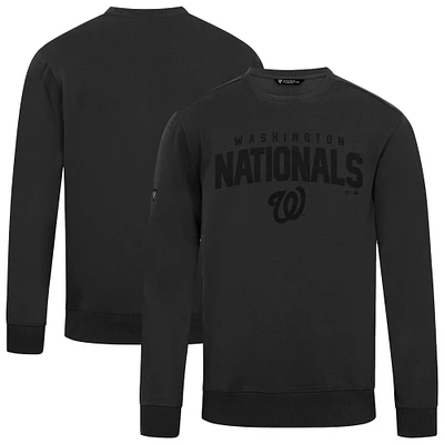 Men's Levelwear Black Washington Nationals Zane Team Arch Pullover Sweatshirt