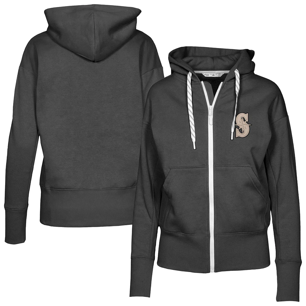 Women's Levelwear Black Seattle Mariners Gardinia Full-Zip Hoodie