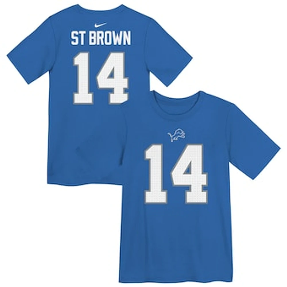 Preschool Nike Amon-Ra St. Brown Blue Detroit Lions Player Name & Number T-Shirt