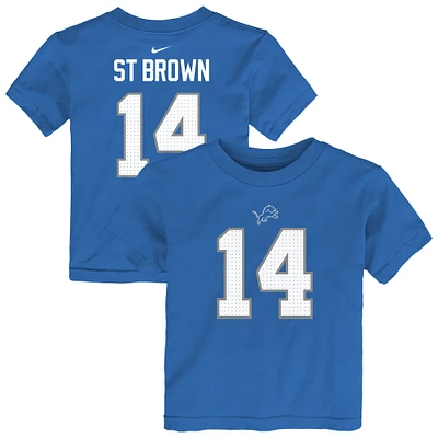 Toddler Nike Amon-Ra St. Brown Blue Detroit Lions Player Name & Number T-Shirt