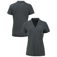 Women's Cutter & Buck Heather Black Indianapolis Colts Forge Stretch Blade DryTec V-Neck Polo
