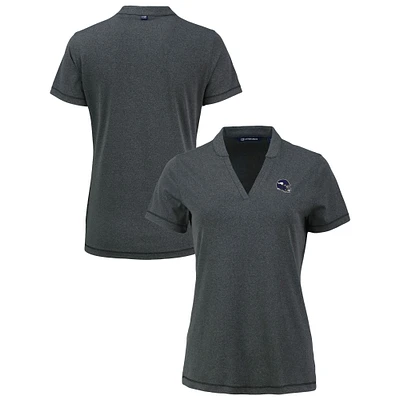 Women's Cutter & Buck Heather Minnesota Vikings Forge Stretch Blade DryTec V-Neck Polo