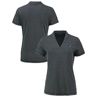 Women's Cutter & Buck Heather Minnesota Vikings Forge Stretch Blade DryTec V-Neck Polo