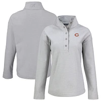 Women's Cutter & Buck  Gray Chicago Bears Hunts Point Eco Half-Snap Sweatshirt