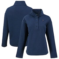 Women's Cutter & Buck  Navy Jacksonville Jaguars Hunts Point Eco Half-Snap Sweatshirt
