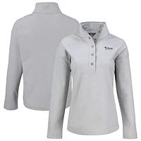 Women's Cutter & Buck  Gray New York Titans Hunts Point Eco Half-Snap Sweatshirt