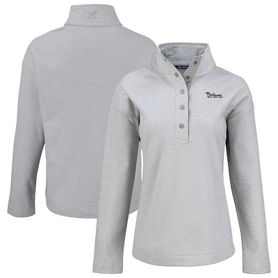 Women's Cutter & Buck  Gray New York Titans Hunts Point Eco Half-Snap Sweatshirt