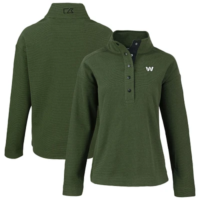 Women's Cutter & Buck Washington Commanders Hunts Point Eco Half-Snap Sweatshirt