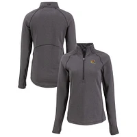 Women's Cutter & Buck Heather San Francisco 49ers Peshastin Eco Fleece Recycled Tri-Blend Raglan Half-Zip Jacket