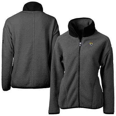 Women's Cutter & Buck Charcoal Jacksonville Jaguars  Cascade Eco Sherpa Fleece Full-Zip Jacket