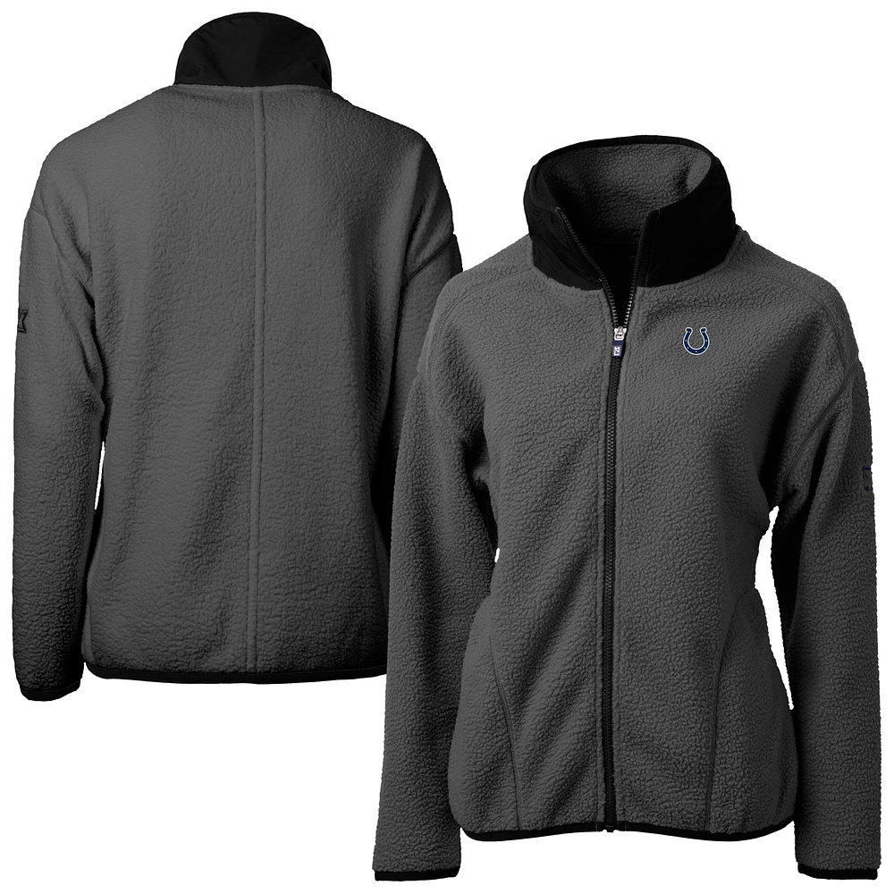Women's Cutter & Buck Charcoal Indianapolis Colts  Cascade Eco Sherpa Fleece Full-Zip Jacket