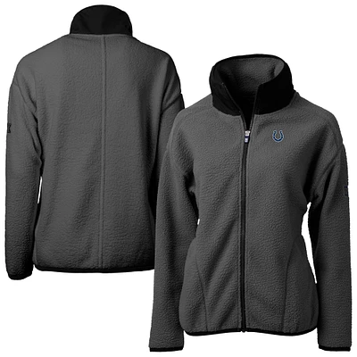 Women's Cutter & Buck Charcoal Indianapolis Colts  Cascade Eco Sherpa Fleece Full-Zip Jacket