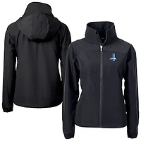 Women's Cutter & Buck Black Detroit Lions Historic Charter Eco Recycled Full-Zip Jacket