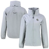 Women's Cutter & Buck Gray Miami Dolphins Helmet Charter Eco Recycled Full-Zip Jacket