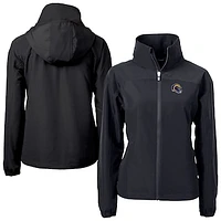 Women's Cutter & Buck Black Los Angeles Rams Helmet Charter Eco Recycled Full-Zip Jacket