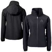 Women's Cutter & Buck Black Los Angeles Rams Helmet Charter Eco Recycled Full-Zip Jacket