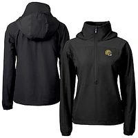 Women's Cutter & Buck Green Bay Packers Charter Eco Recycled Half-Zip Hooded Anorak Jacket