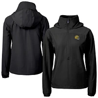 Women's Cutter & Buck Green Bay Packers Charter Eco Recycled Half-Zip Hooded Anorak Jacket