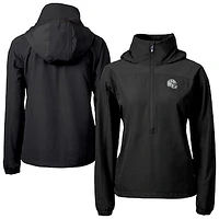 Women's Cutter & Buck Black Indianapolis Colts  Charter Eco Recycled Half-Zip Hooded Anorak Jacket