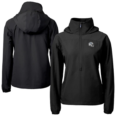 Women's Cutter & Buck Black Indianapolis Colts  Charter Eco Recycled Half-Zip Hooded Anorak Jacket